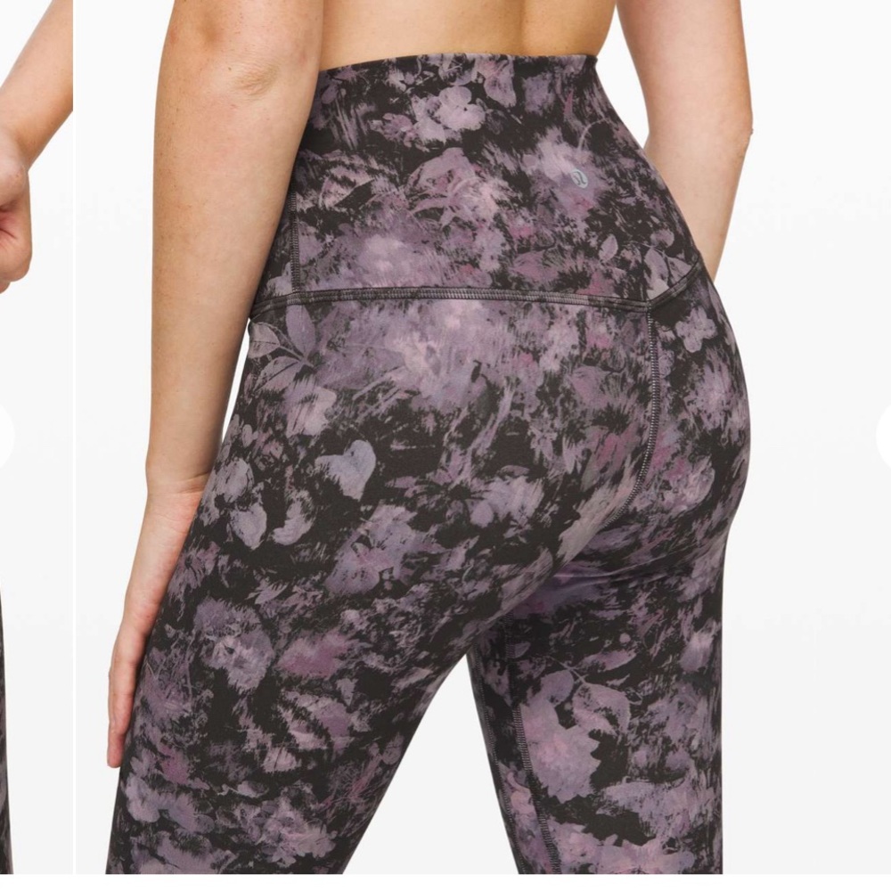 Lululemon Align Pant II 25" Floral Illusion Ice Grey Multi size 8